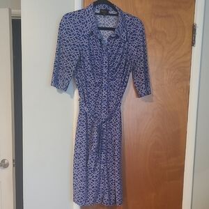 Elegant Blue Patterned Dress